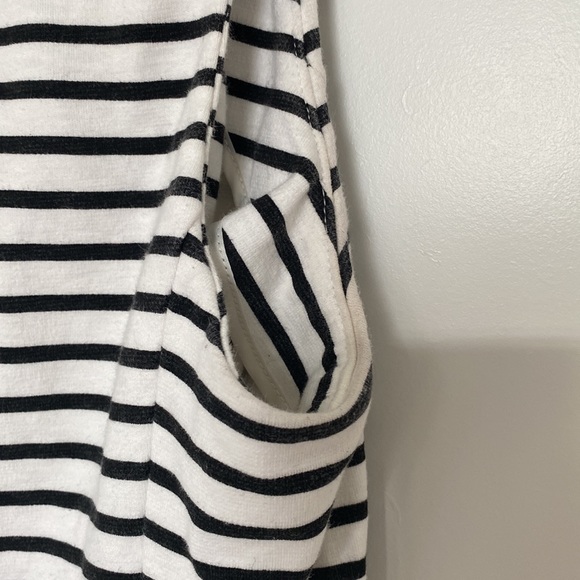 J. Crew White and Black Stripe Sleeveless Dress with Pockets - Picture 10 of 13